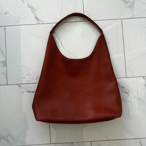Hi is slouchy Brown vegan Leather Hobo Bag